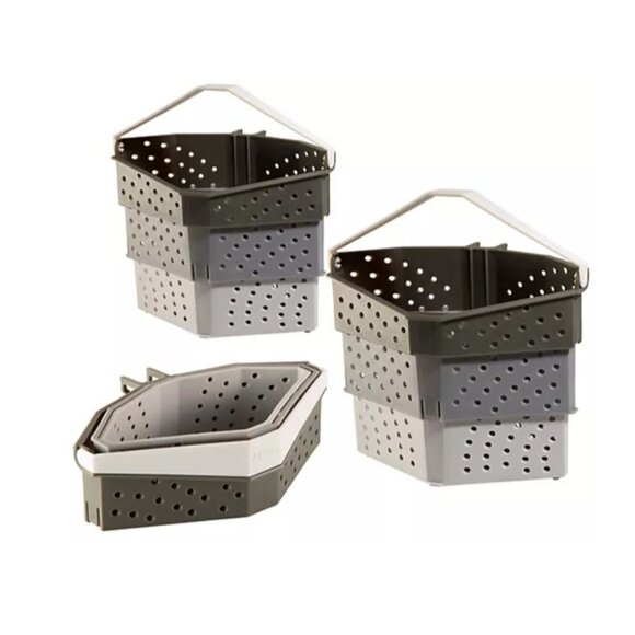 Clip-On Grey Boil Baskets For Cooking & Draining Stackable & Multi-Color Kitchen - Picture 2 of 2